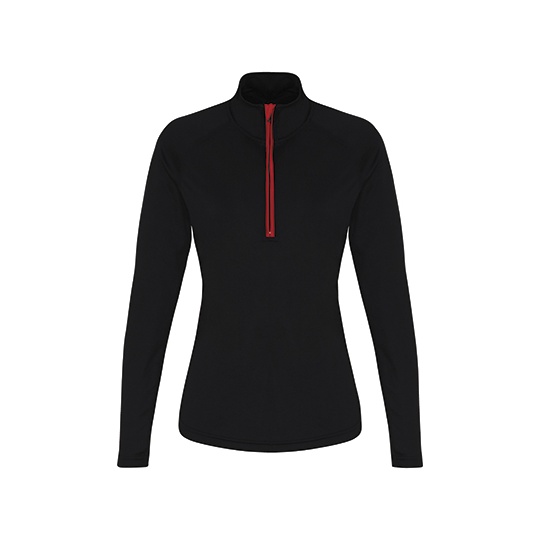 Bluza Damska Dlugi Rekaw Odprowadzajaca Wilgoc TR120 - Black & Red