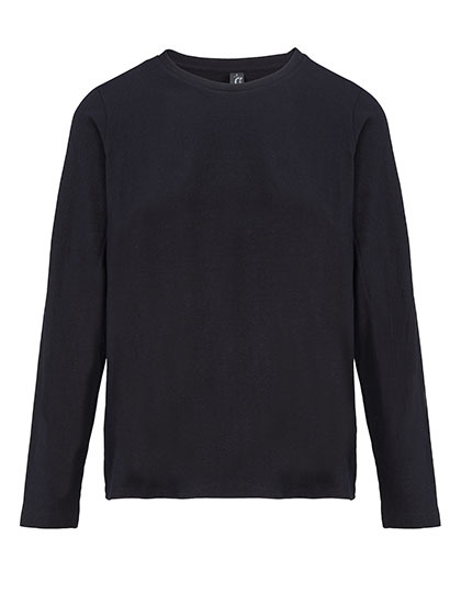 Koszulka Damska z Dlugim Rekawem Bawelniana L04443 - Deep Black