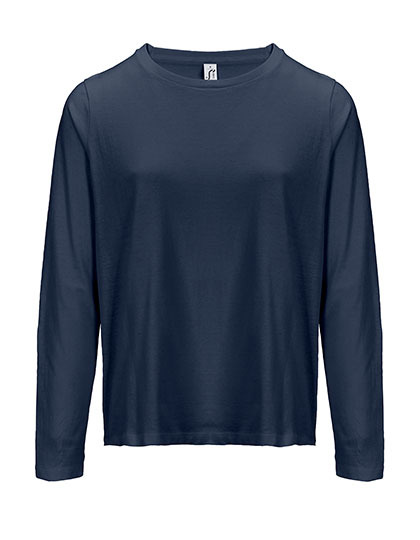 Koszulka Damska z Długim Rękawem Bawełniana L04443 - Navy