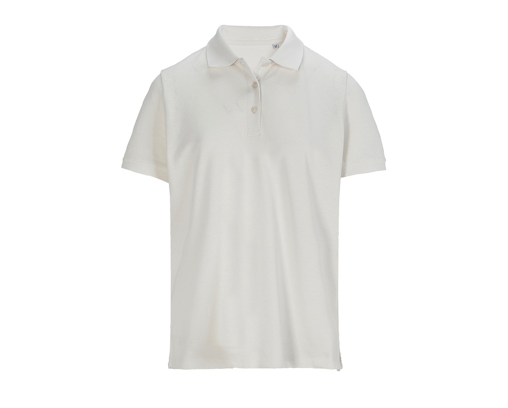 Koszulka Polo Damska Dopasowana Pika Bawełniana L04440 - Off White