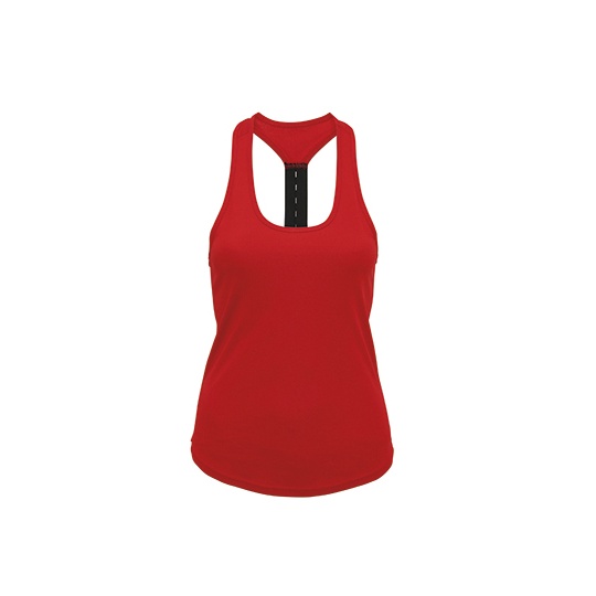 Damska slim fit koszulka sportowa bez rękawów TR027 - Fire Red