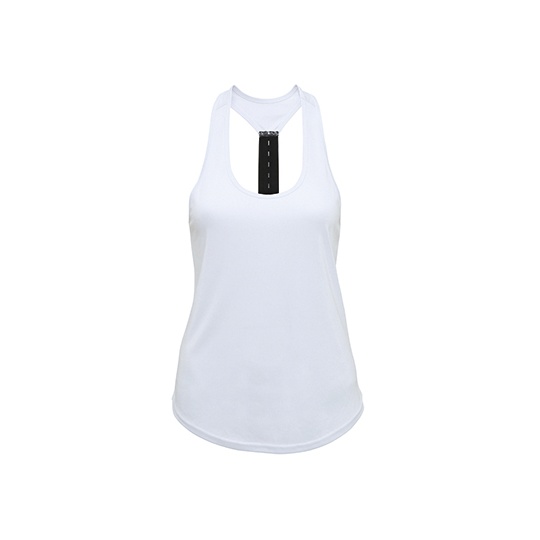 Damska slim fit koszulka sportowa bez rękawów TR027 - White