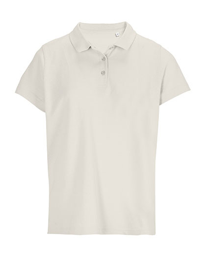 Damska koszulka polo z krótkim rękawem L04501 - Off White