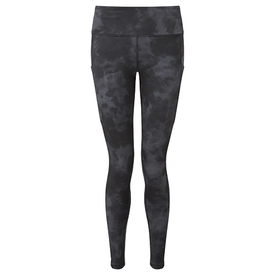 Legginsy Damskie Slim Elastyczne TR532 - Black & Grey Acid Wash