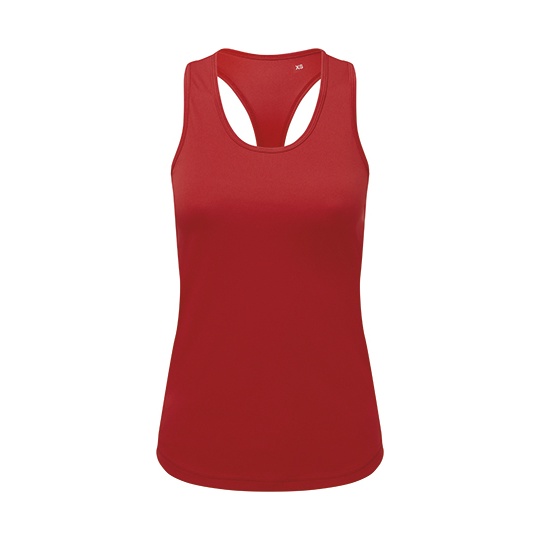Koszulka Damska Dopasowana Sportowa Poliester z Recyklingu TR527 - Fire Red