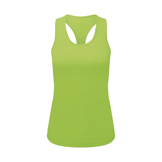 Damska dopasowana koszulka sportowa bez rękawów TR527 - Lightning Green