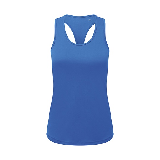 Damska dopasowana koszulka sportowa bez rękawów TR527 - Sapphire
