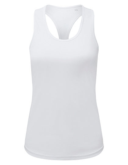 Damska dopasowana koszulka sportowa bez rękawów TR527 - White