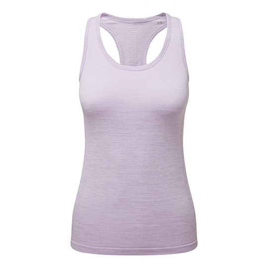 Damska bezszwowa kamizelka sportowa slim TR509 - Lilac Melange