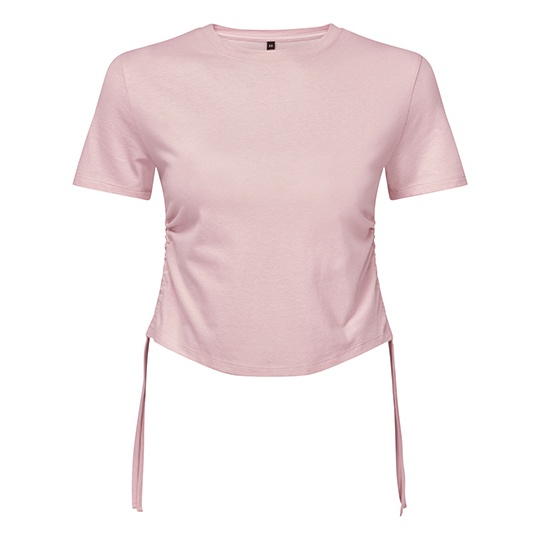 Top Damski Krotki Bawelniany TR069 - Light Pink