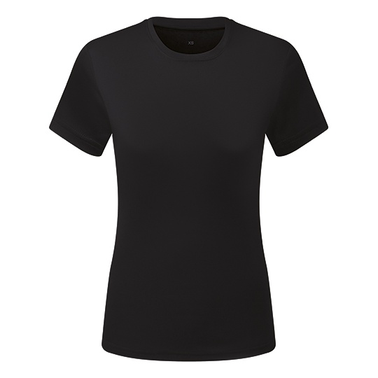 Koszulka Damska Slim Teksturowana Odprowadzajaca Wilgoc TR504 - Black