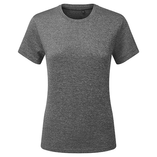 Koszulka Damska Slim Teksturowana Odprowadzajaca Wilgoc TR504 - Black Melange