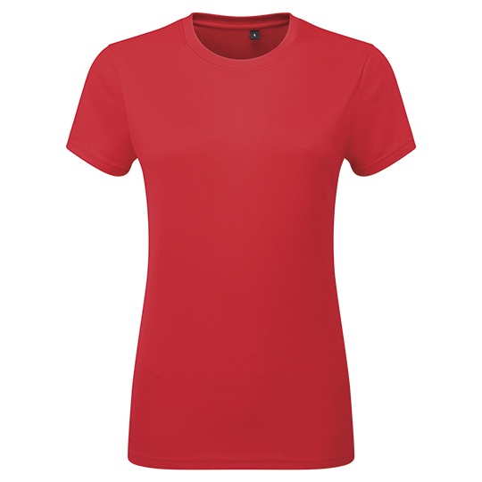 Koszulka Damska Slim Teksturowana Odprowadzajaca Wilgoc TR504 - Fire Red