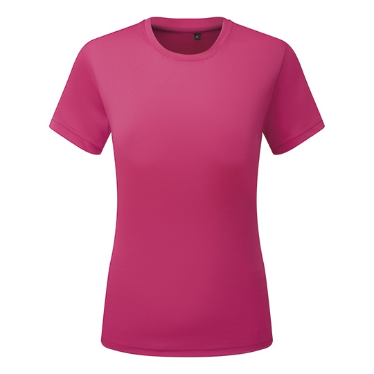 Koszulka Damska Slim Teksturowana Odprowadzajaca Wilgoc TR504 - Hot Pink