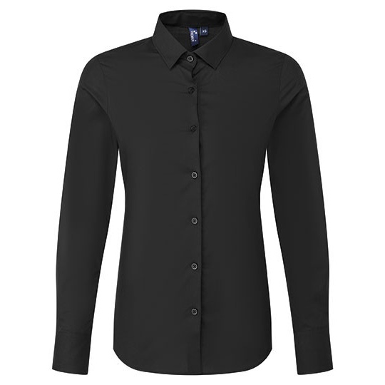 Damska koszula z długim rękawem PW303 - Black