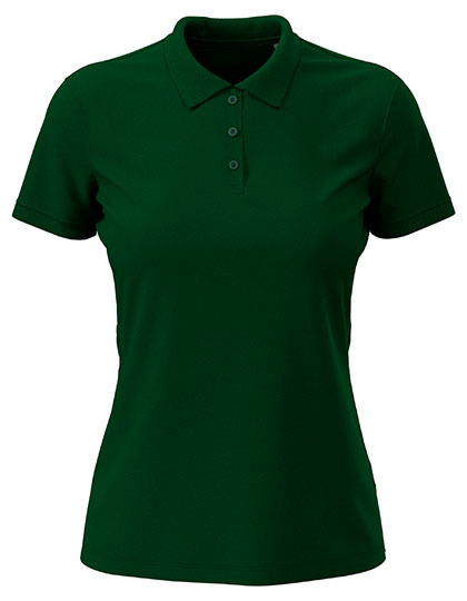 Koszulka Polo Damska Dopasowana S9160 - Bottle Green