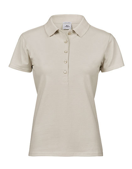 Damskie polo slim z krótkim rękawem TJ145 - Cement