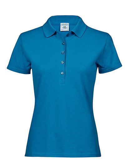 Koszulka Polo Damska Dopasowana Bawelna Organiczna TJ145 - Ocean Blue