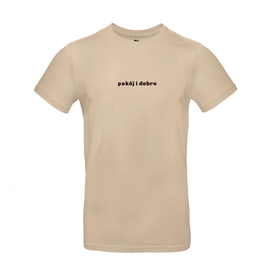 Pokój i dobro - beżowa koszulka męska