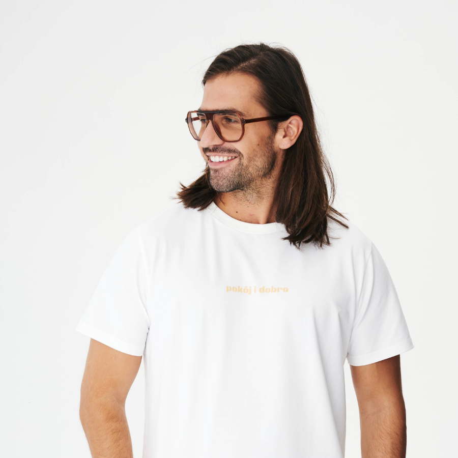 Pokój i dobro - biała koszulka męska
