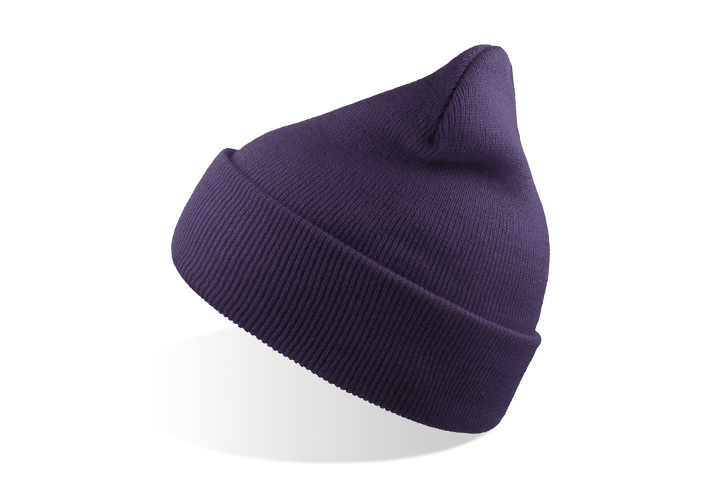 Czapka Beanie z Mankietem Przetworzony Poliester AT125 - Purple