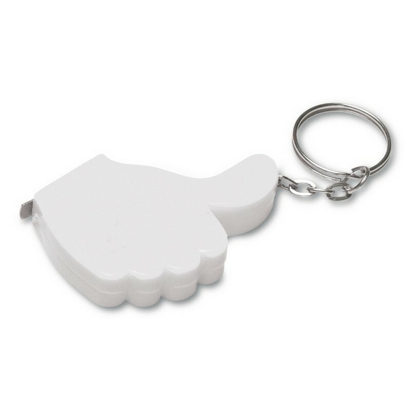 Brelok do kluczy "kciuk", miara 1m V5630-02 - bialy
