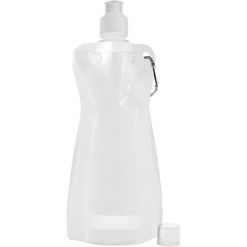 Składany bidon 420 ml z karabińczykiem V6503-02 - biały