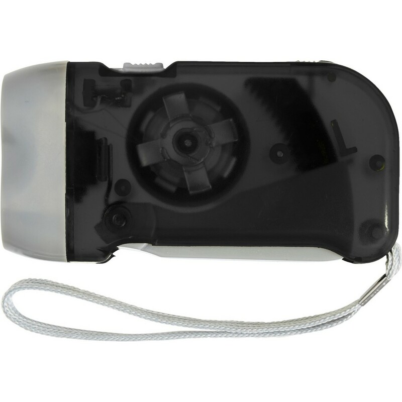 Latarka na dynamo 2 LED V5504-03 - czarny