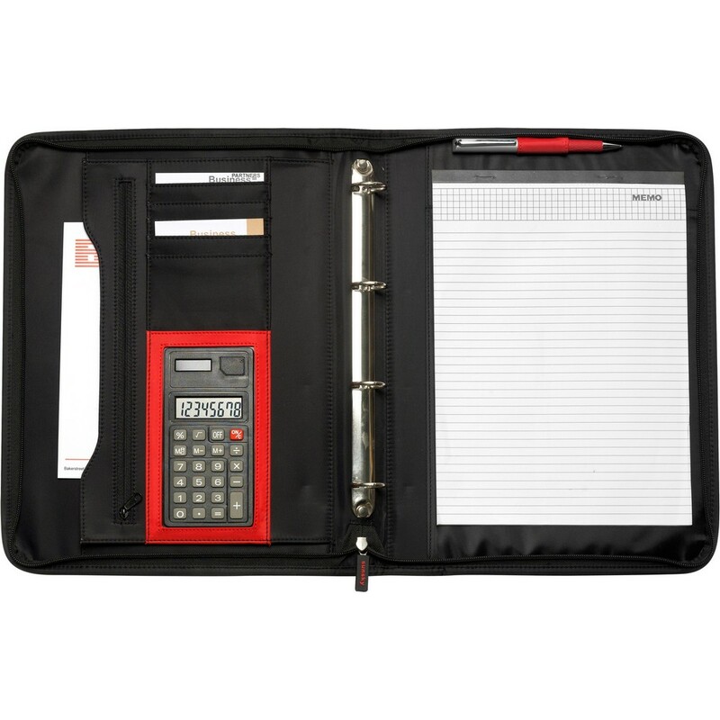 Teczka konferencyjna ok. A4 z notatnikiem i kalkulatorem V2400-03 - czarny