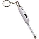 Brelok do kluczy, lampka LED, otwieracz do butelek, miara 1m V9458-02 - bialy
