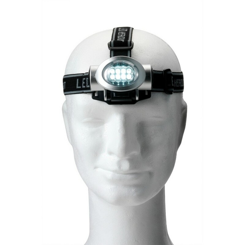 Latarka na glowe 8 LED V5527/A-32 - srebrny