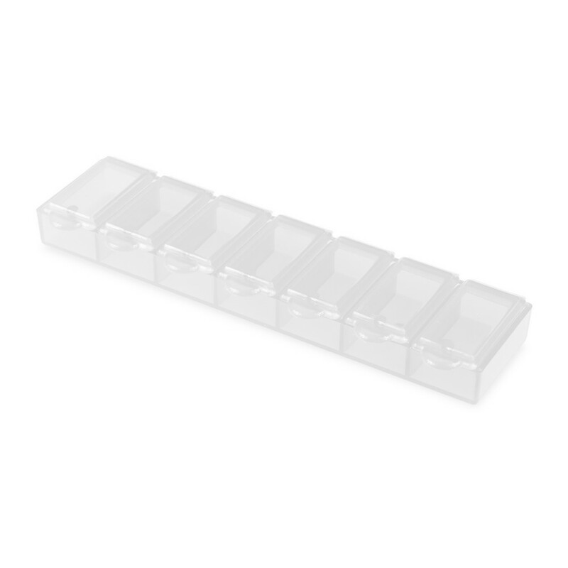 Pojemnik na tabletki z 7 przegrodami V9597-02 - bialy