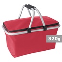 Koszyk poliestrowy, składany, torba termoizolacyjna V9432-05 - czerwony