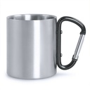 Metalowy kubek 210 ml z karabinczykiem V8437/A-03 - czarny