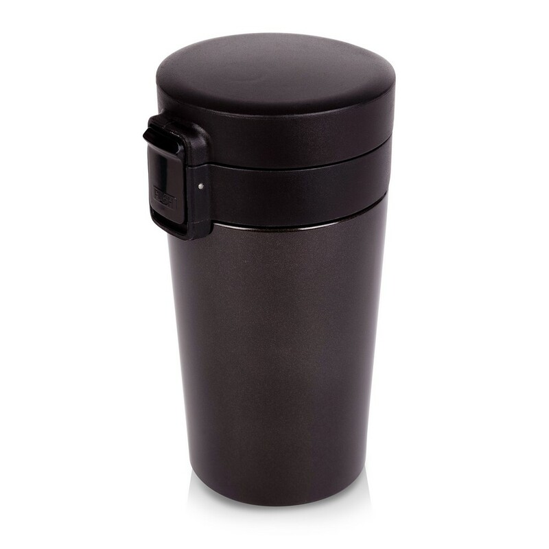 Kubek termiczny 300 ml, posiada sitko zatrzymujace fusy | Laura V0552-03 - czarny