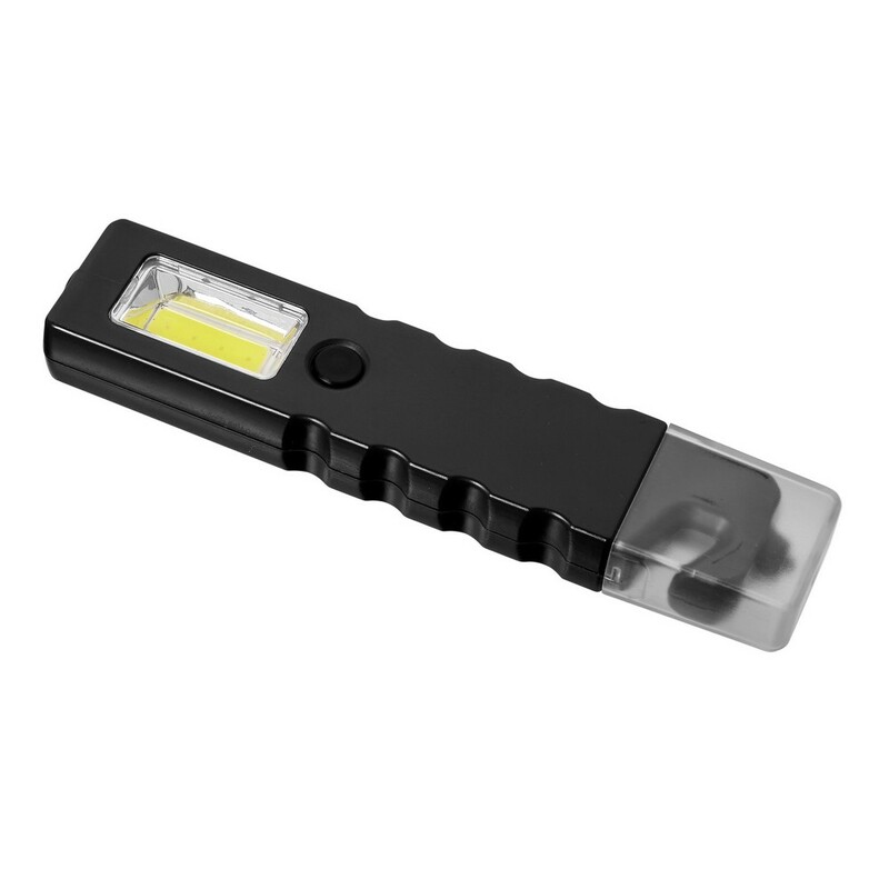 Latarka bezpieczenstwa 4 LED COB, przecinak do pasow, mlotek bezpieczenstwa V9732-03 - czarny