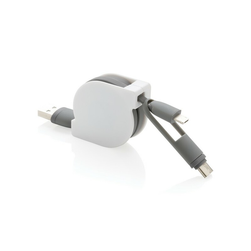 Zwijany kabel do ladowania i synchronizacji 3 w 1 P302.223 - bialy