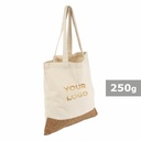 Torba bawełniana na zakupy z korkowym elementem V0578-20 - beżowy