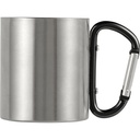 Metalowy kubek 185 ml z karabinczykiem V0646-03 - czarny