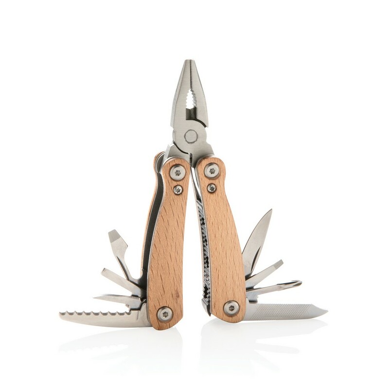 Mini narzedzie wielofunkcyjne, 12 el. P221.379 - brazowy