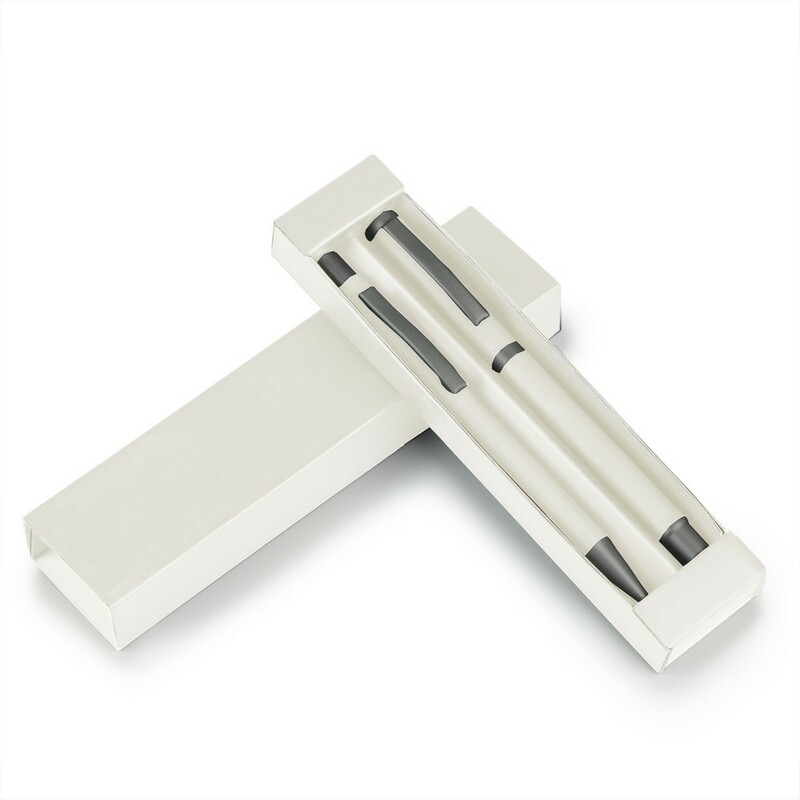 Zestaw piśmienniczy, długopis i pióro kulkowe | Elliot V1957-02 - biały