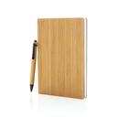 Bambusowy notatnik A5 z bambusowym dlugopisem P772.159 - brazowy