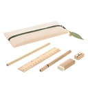 Zestaw szkolny, piórnik, ołówek, długopis, linijka, gumka i temperówka | Landon V7365-20 - neutralny