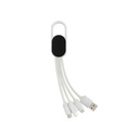 Kabel do ladowania 4 w 1 z karabinczykiem P302.073 - bialy