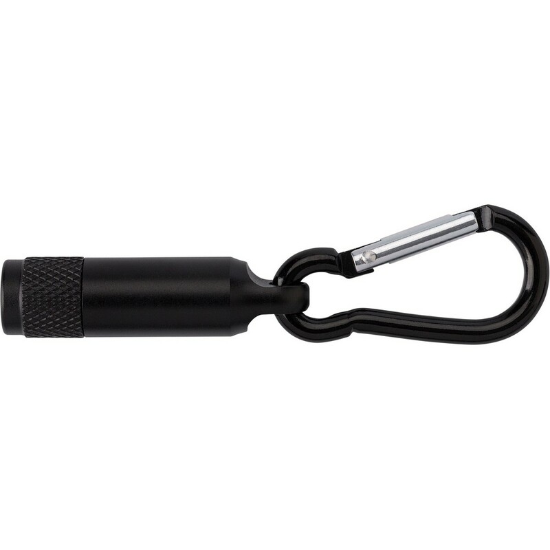 Brelok karabinczyk, lampka LED V7255-03 - czarny