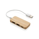 Bambusowy hub USB 2.0 z USB typu C P308.739 - brazowy