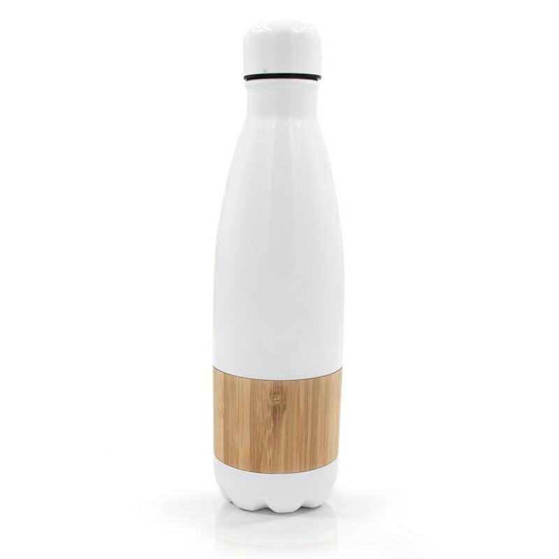 Butelka termiczna 500 ml z bambusowym elementem | Blake V4855-02 - bialy