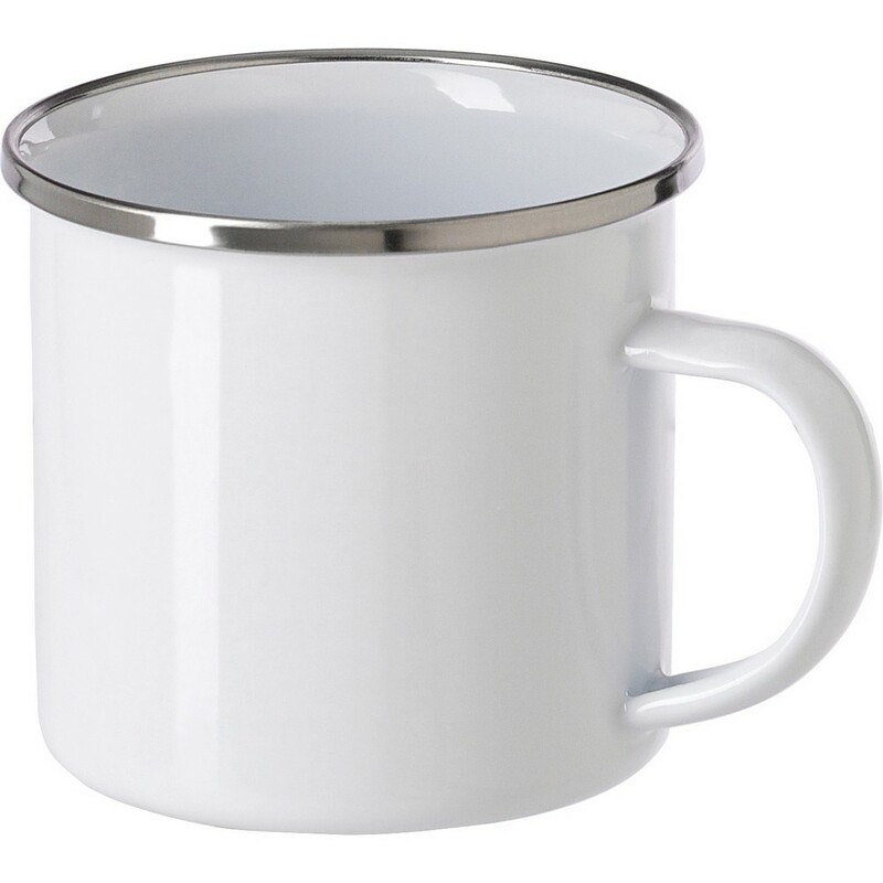 Emaliowany kubek 350 ml V4875-02 - bialy