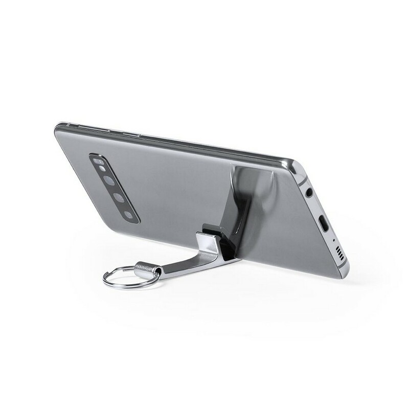 Brelok do kluczy, stojak na telefon, otwieracz do butelek V8292-32 - srebrny