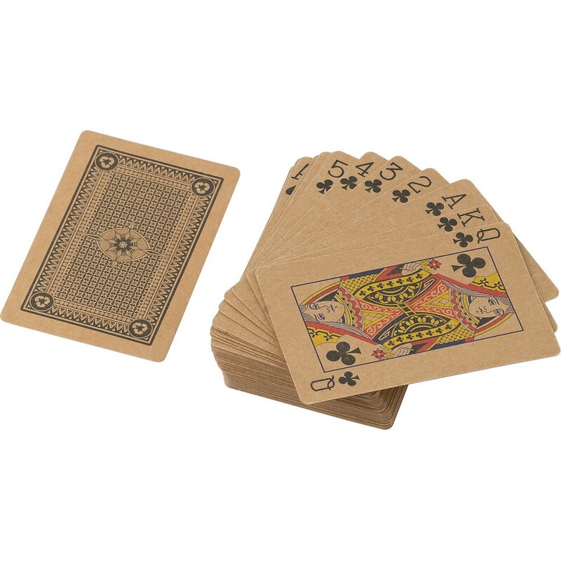 Karty do gry z papieru z recyklingu V8306-16 - brazowy